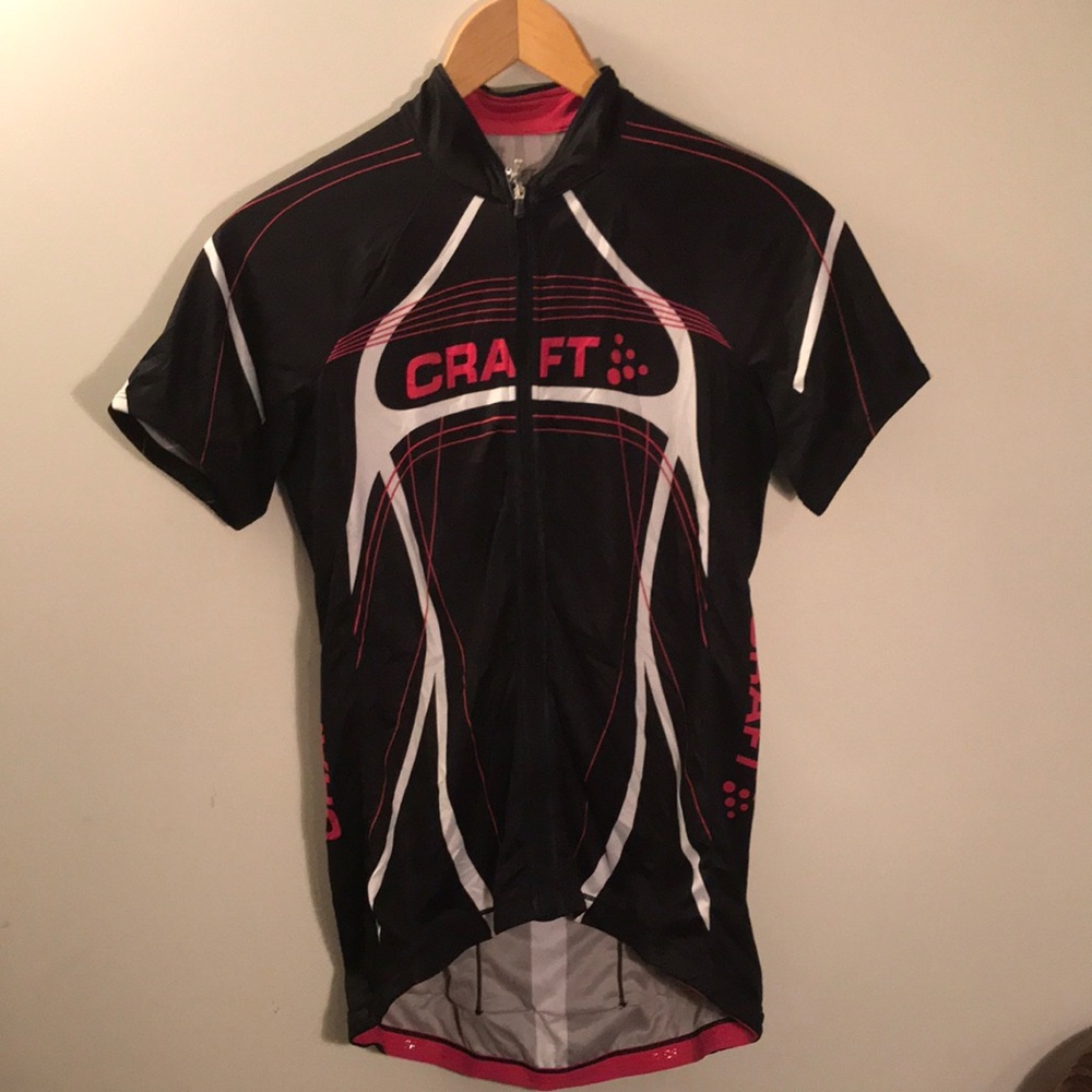 **NWT**Craft Women's Black and Pink Short Sleeve Cycling Jersey